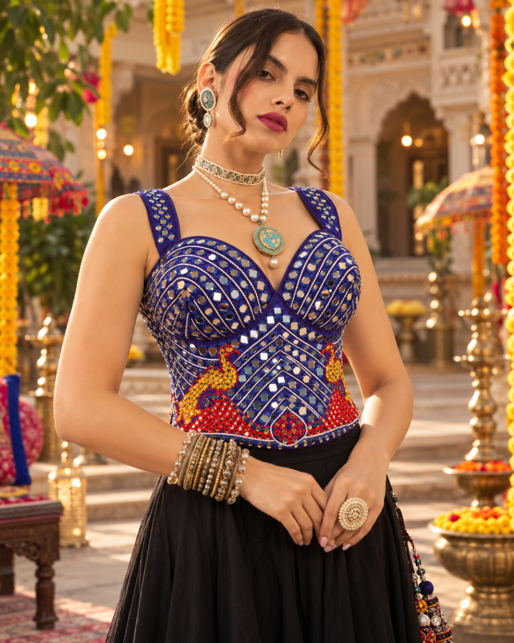 Royal Blue Heritage Peacock Blouse