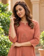 Terracotta A-Line Pocket Dress Set