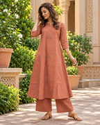 Terracotta A-Line Pocket Dress Set