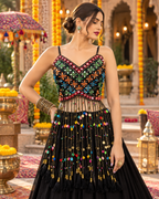 Black Mandala Kodi Tassel Blouse