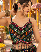 Black Mandala Kodi Tassel Blouse