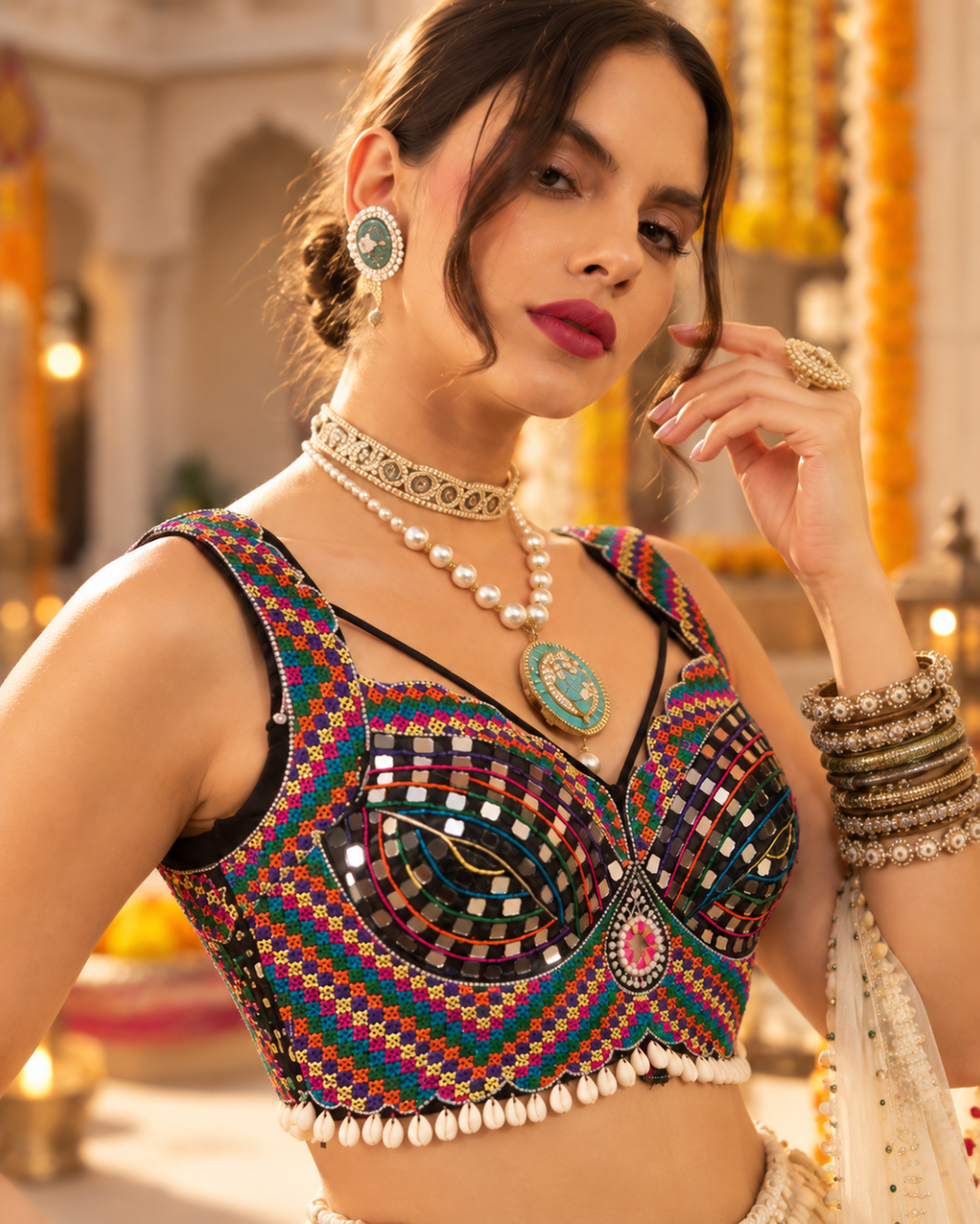 Multicolor Mandala Kodi Bustier Blouse