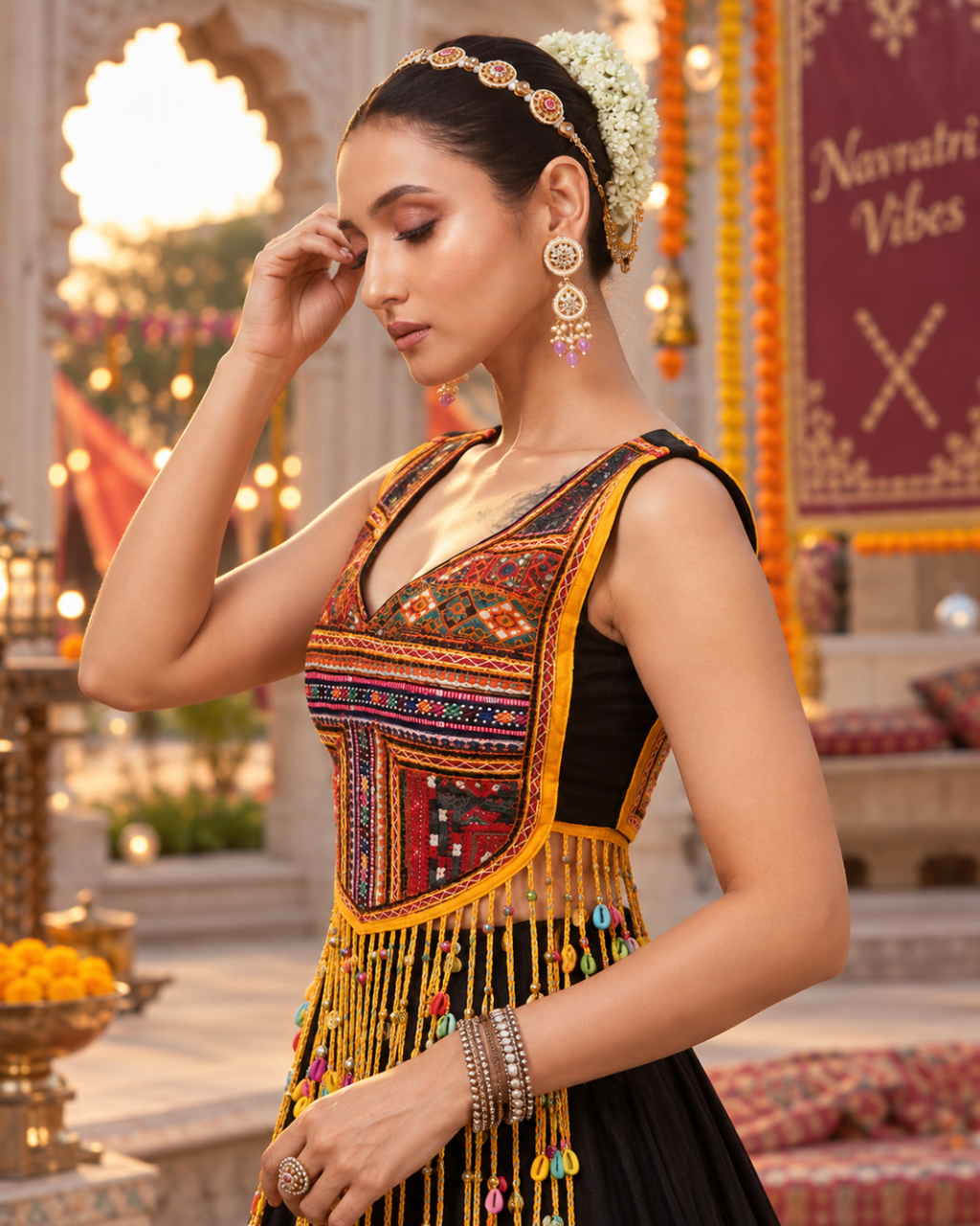 Kutchi Patchwork Kodi Fringe Blouse