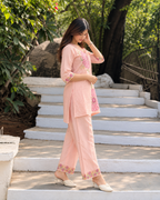 Peach Bloom Applique Tunic Set