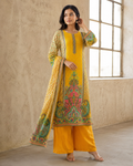 Mustard Yellow Paisley Print Palazzo Set