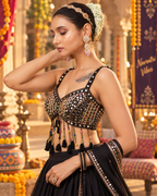 Black Mirror Jaal Tassel Blouse