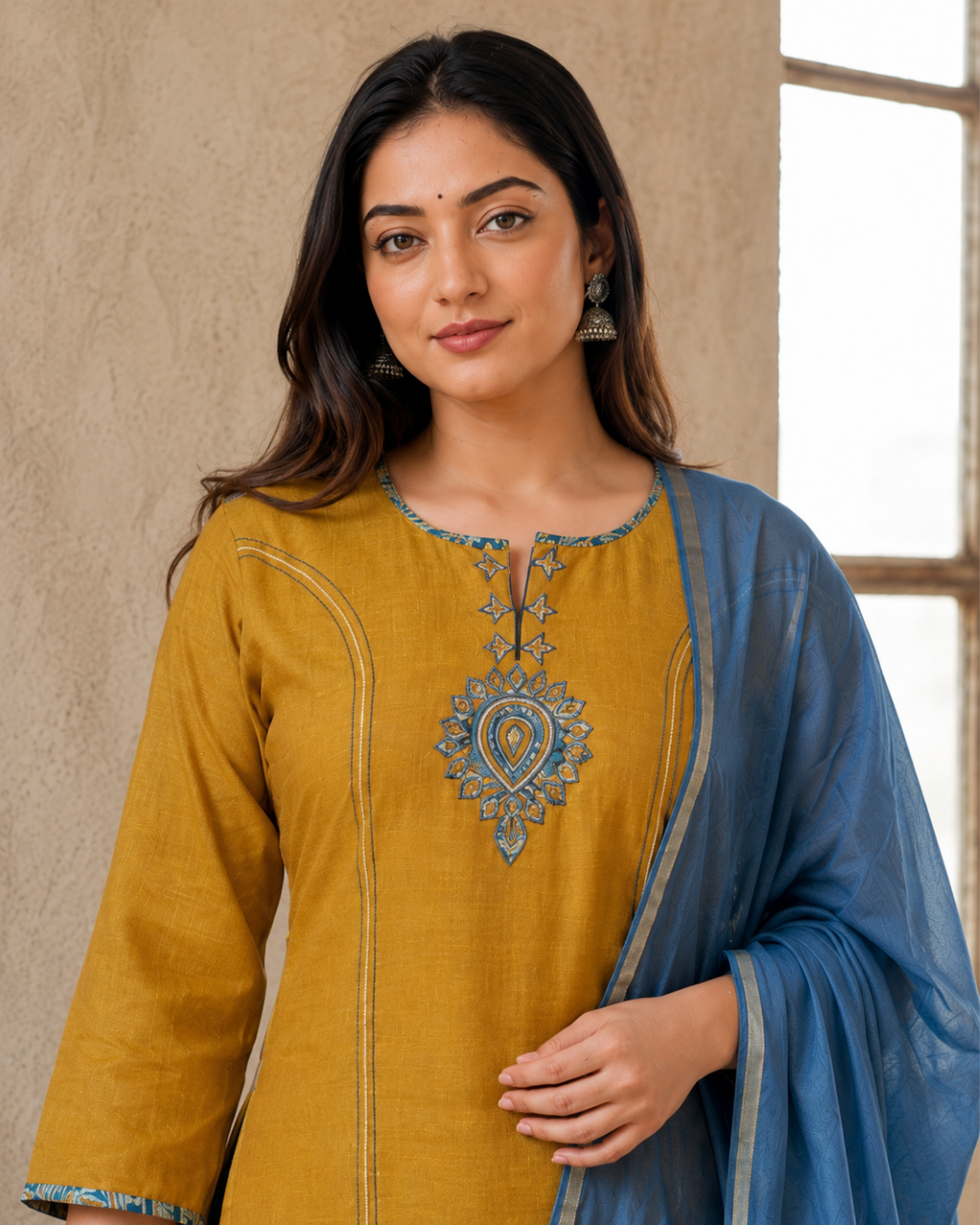 Mustard & Indigo Ajrakh South Cotton Suit